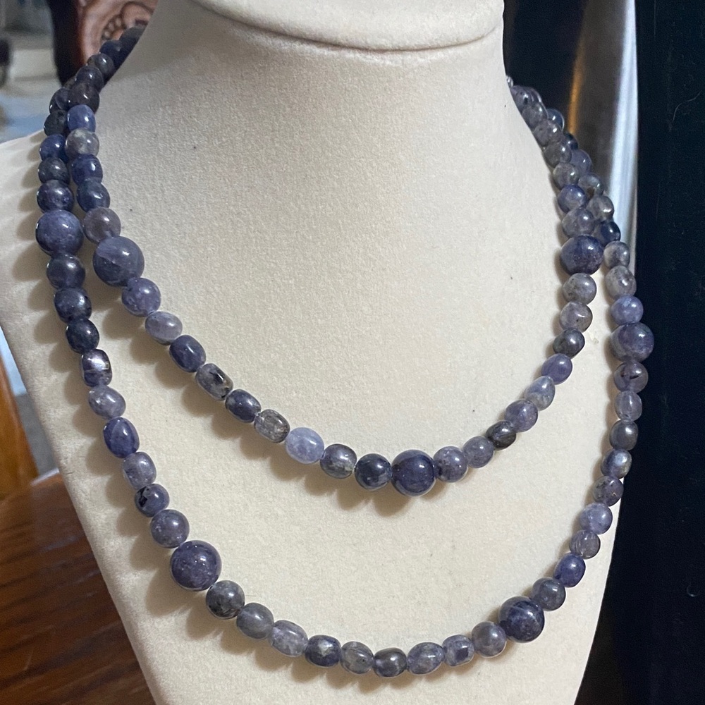 925 Natural Stone Lolite Necklace